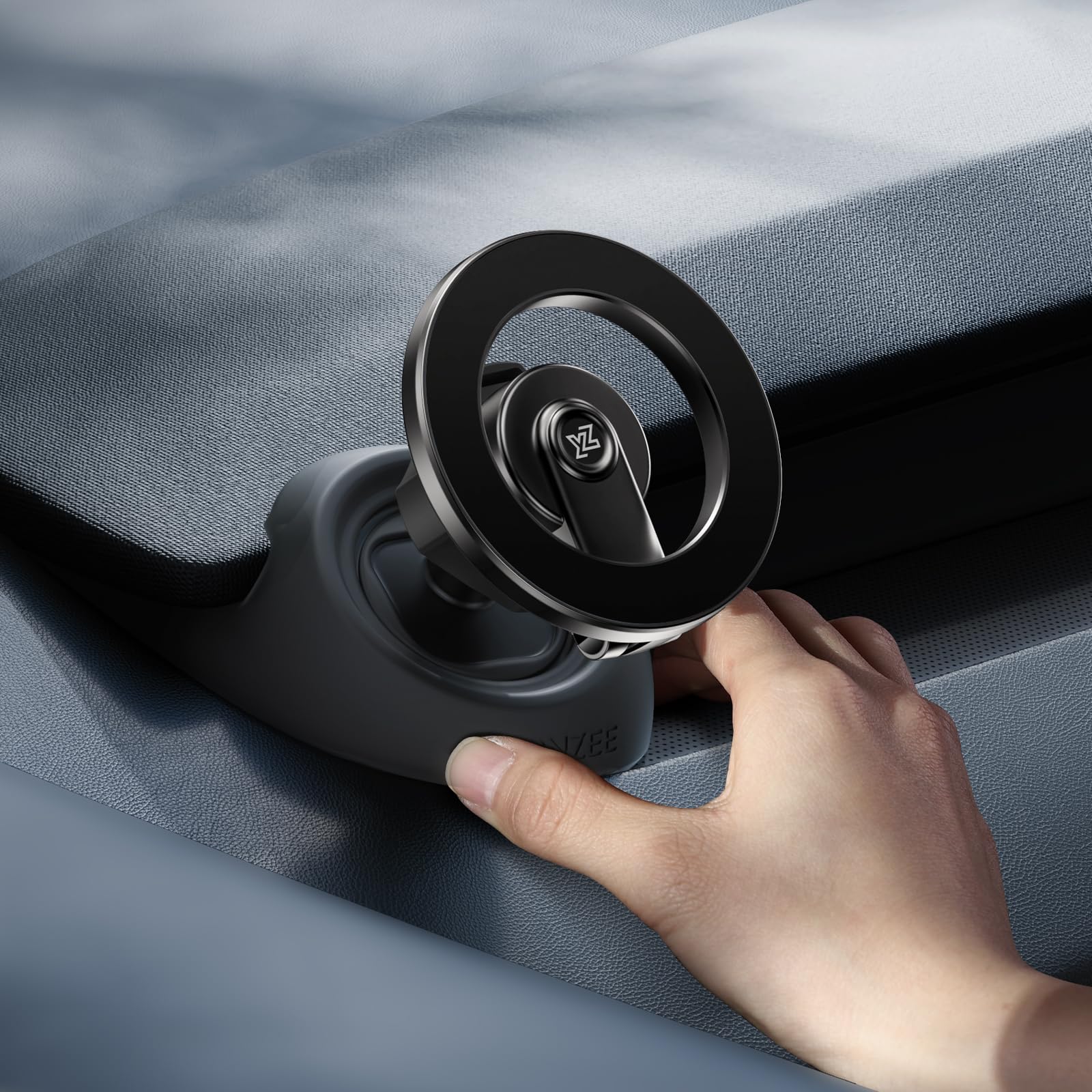 YONZEE Magnetic Phone Mount for Tesla Model Y Juniper 2024-2026 & Model 3 Highland, Dashboard Hidden Design, 360° Rotatable Car Holder, Stable Anti-Shake Mount, Does Not Block View, Easy to Install