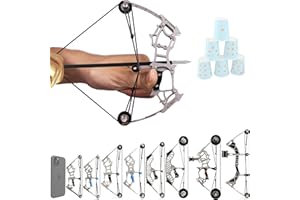 CENWTY 6"/7.4"/7.9"/8.6"/9.5" Mini Compound Bow and Arrows Set for Archery Target Shooting Small Hunting Games Pocket Bow Survival Bow Gift LTH/RTH