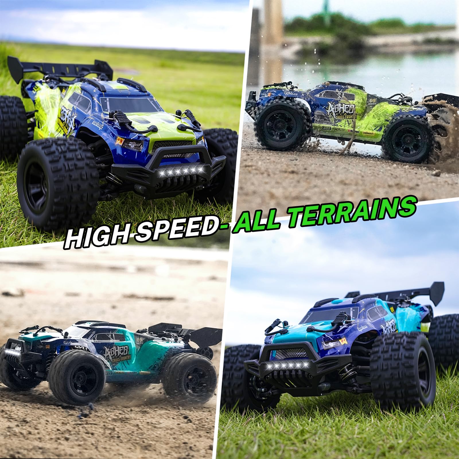 YONCHER 18101 Ferngesteuertes Auto,1:18 40KM/H RC Auto für Erwachsene Kinder, 4WD Offroad RC Buggy, Monster Truck Crawlers Mit 2 Akku 70+ Minuten für Outdoor 3