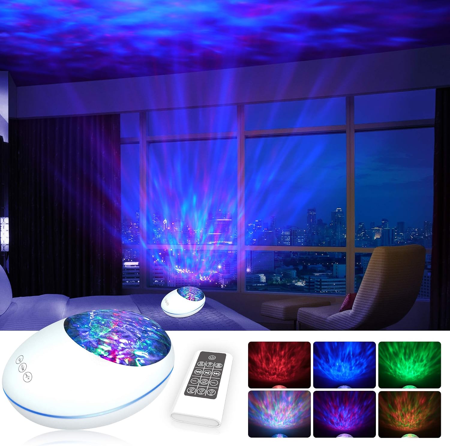 Lampe Projecteur Led Etoile Veilleuse Enfant Projecteur Vagues Ocean Avec Telecommande Musicale Minuterie Lampe De Chevet D Ambiance 8 Couleurs Reglable Pour Chambre Anniversaire Noel Cadeau Amazon Fr Cuisine Maison