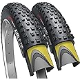 Fincci Maori Pair 27.5 x 2.35 Foldable Mountain Bike Tire 60-584 60 TPI with Nylon Protection for Mountain Enduro MTB Hybrid Bicycle - Pack of 2 27.5x2.35 Inch Tires