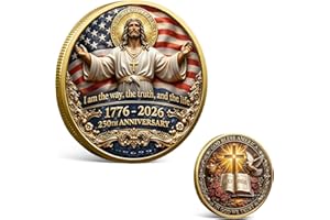 USA 250th Anniversary Commemorative Coin 1776-2026, America 250 Merchandise Patriotic Collectible Coin with Liberty Bell & Bald Eagle Design, 250 Year American Anniversary Coin for Collectors (M)