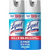 Lysol Disinfectant Spray, Sanitizer, Crisp Linen, 12.5 oz, 2 Pack | Multi-Surface Disinfecting &amp; Sanitizing Antibacterial Room Spray, Deodorizer Spray, Home &amp; Bathroom Cleaning Supplies