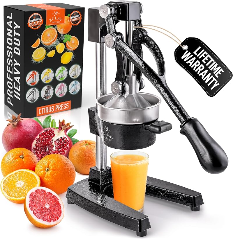 Zulay Kitchen Cast Iron Juicer Manual Citrus Press Black