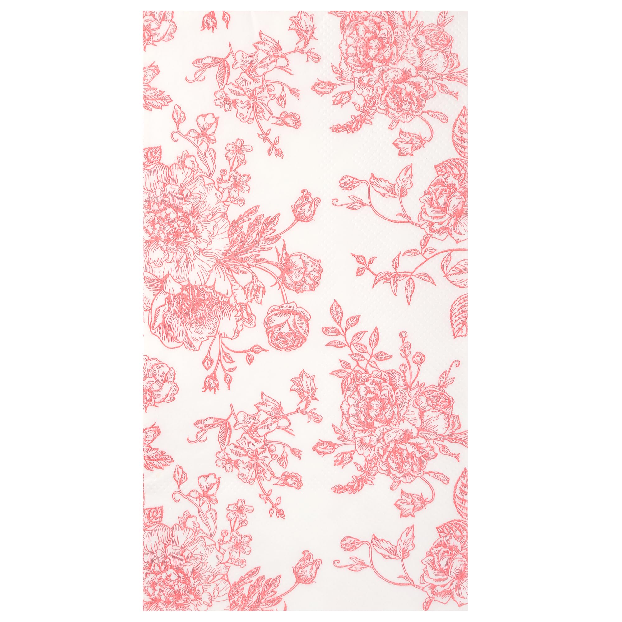 Photo 1 of 100 Floral Guest Napkins Pink and White Toile Disposable Paper Napkins Decorative Flower Bathroom Hand Towels for Bridal Baby Shower Tea Party Birthday Party Supplies