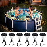 Lomotech 6 Pack Warm White Solar Pool Lights for Above Ground Pools | Solar Lights Outdoor Waterproof for Swimming Pools Garden Fences