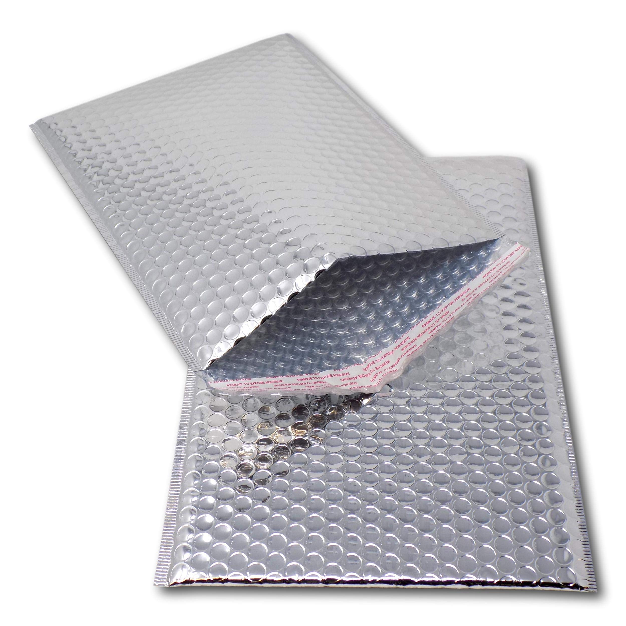 EPOSGEAR 10 Silver Shiny Metallic Foil Bubble Padded Bag Mailing Envelopes - Perfect for Marketing, Promotions or and Alternative to Gift wrap (A3 / C3-450mm x 320mm)