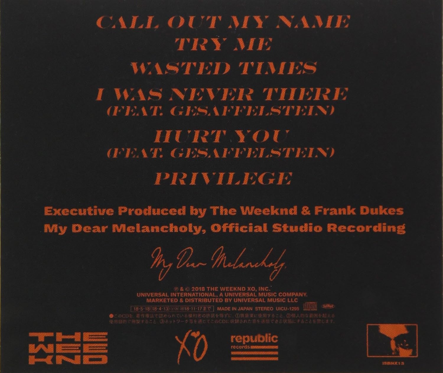 Amazon マイ ディアー メランコリー ザ ウィークエンド エイベル ザ ウィークエンド テスファイ ジェーソン ケンビル アダム フィーニー ガイ マニュエル デ ホーメン クリスト ヘンリー ラッセル ウォルター マークウェル ミドルブルックス R B