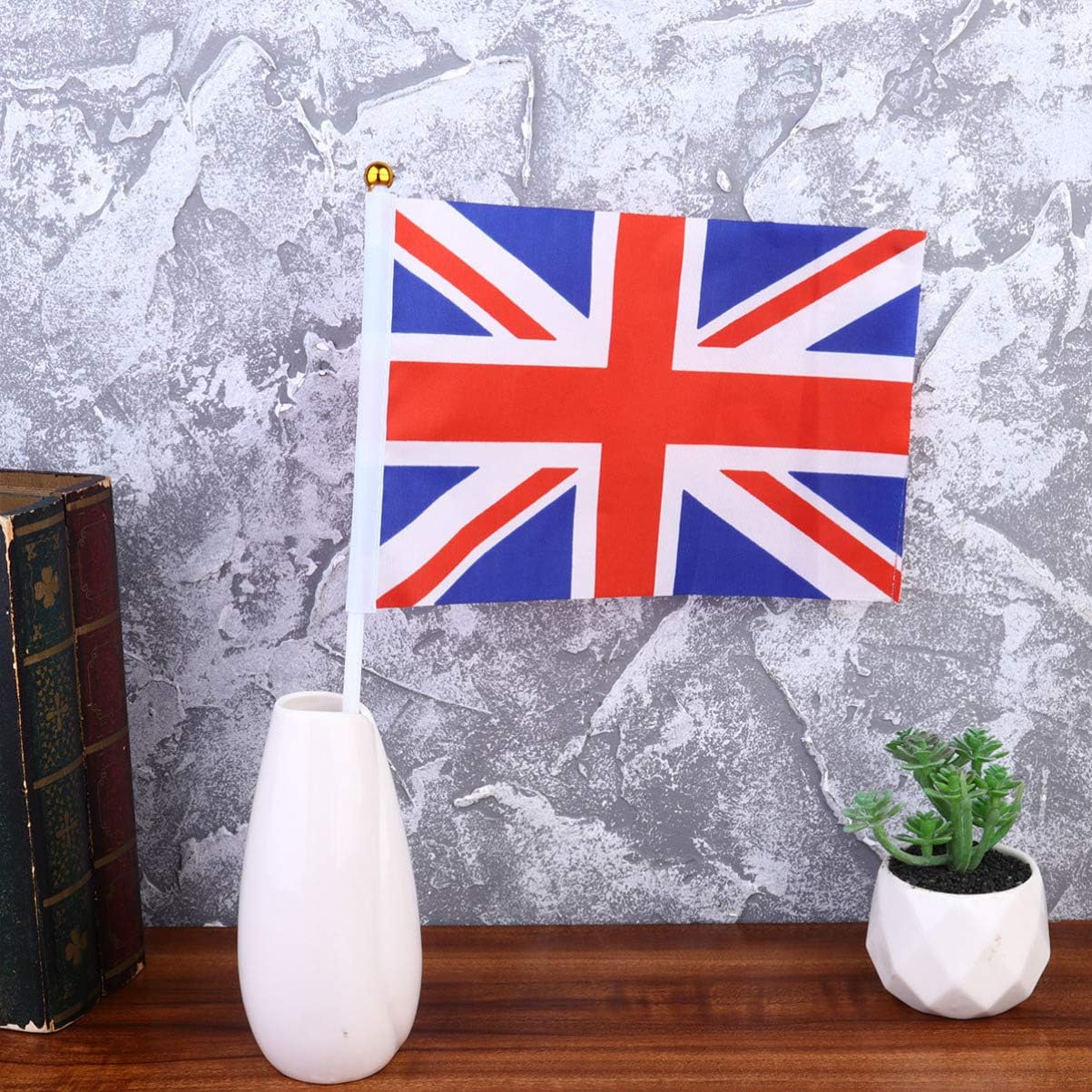 LIOOBO 50pcs Union Jack Flag Small on Stick,14X21cm Handheld Union Jack Hand Wave Flags Mini Flags Handheld on Sticks British Flag Banner - Image 3