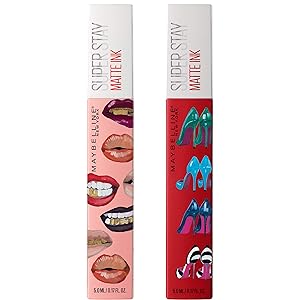 Maybelline Superstay Matte Ink Liquid lipstick x Ashley longshore kit, 2Count, Loyalist & Pioneer