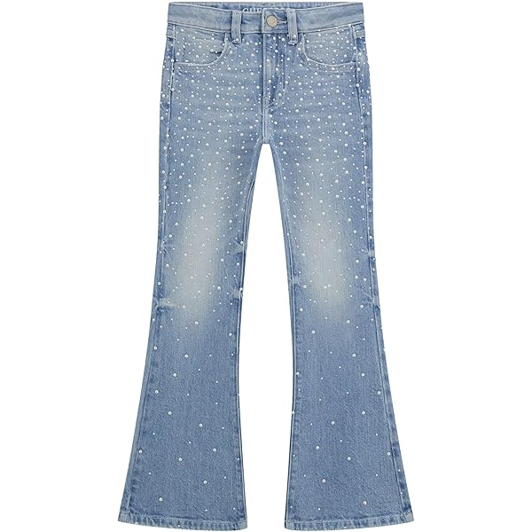 Amazon.com: GUESS Girls' Stretch Denim Embroidered Flare Pants