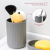 Novel Solutions Premium 4-Piece Bath Accessories Set Matt Grey Rubber-Coated view 3