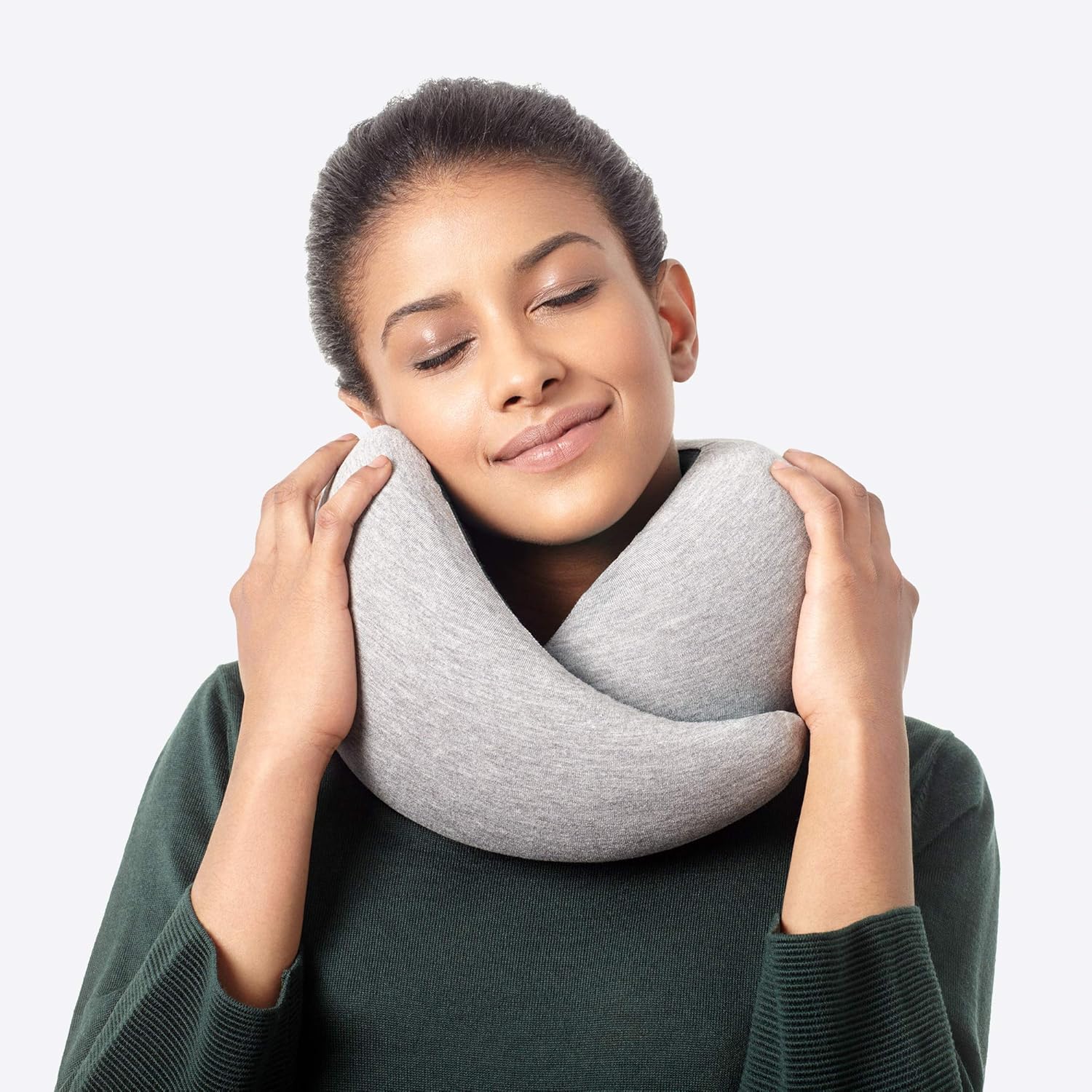 OSTRICHPILLOW GO Travel Pillow for Car & Airplane Neck Support with Travel Bag - Memory Foam Travel Accessories for Power Nap on Flight: Home & Kitchen