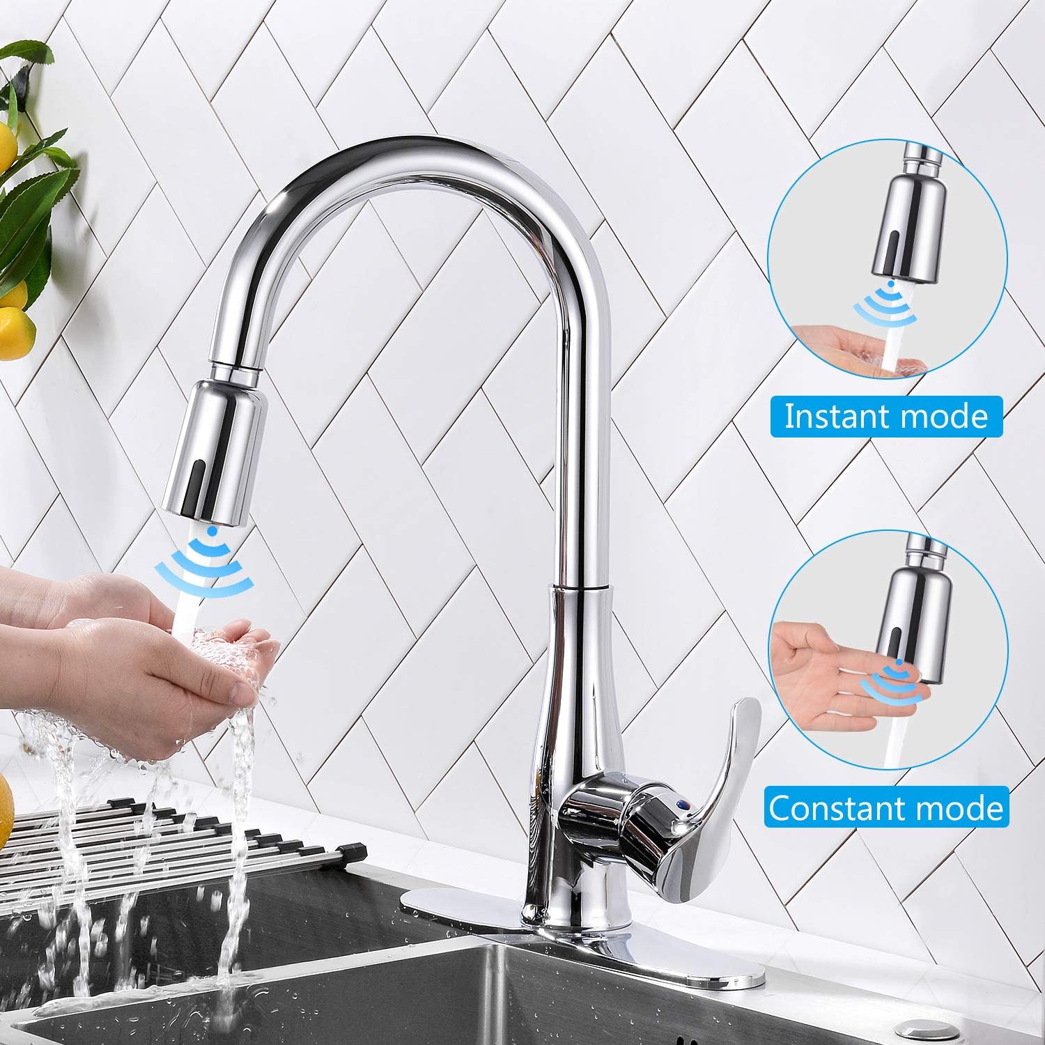 Qomolangma Touchless Automatic Motion Sensor Faucet Adapter for Kitchen