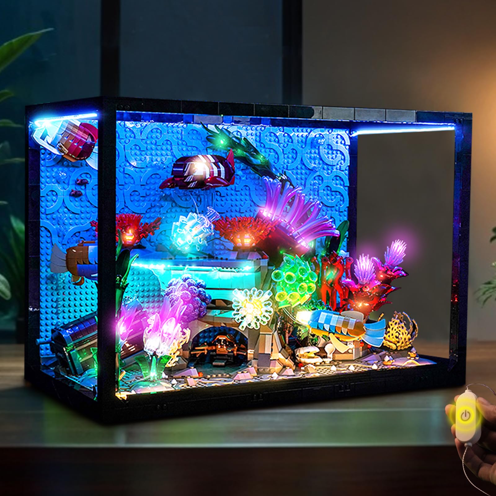 LocoLee Led Light Set Compatible with Lego 10366 Tropical Aquarium Decoration Led Decoration Lighting Kit Compatible with Lego 10366 Icons Building Blocks Model,Only Lights Set,No Model — image 1