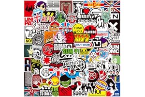 100 PCS Rock and Roll Band Stickers - Trendy Music Stickers Decals for Adults and Teens - Vinyl Waterproof Sticker Packs for 