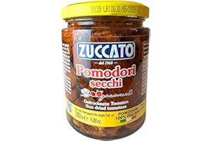 Zuccato Sun Dried Tomatoes in Oil 280g (9.88 oz.) Italian San Marzano Tomatoes, Soft Sun Dried, Marinated with Mediterranean 