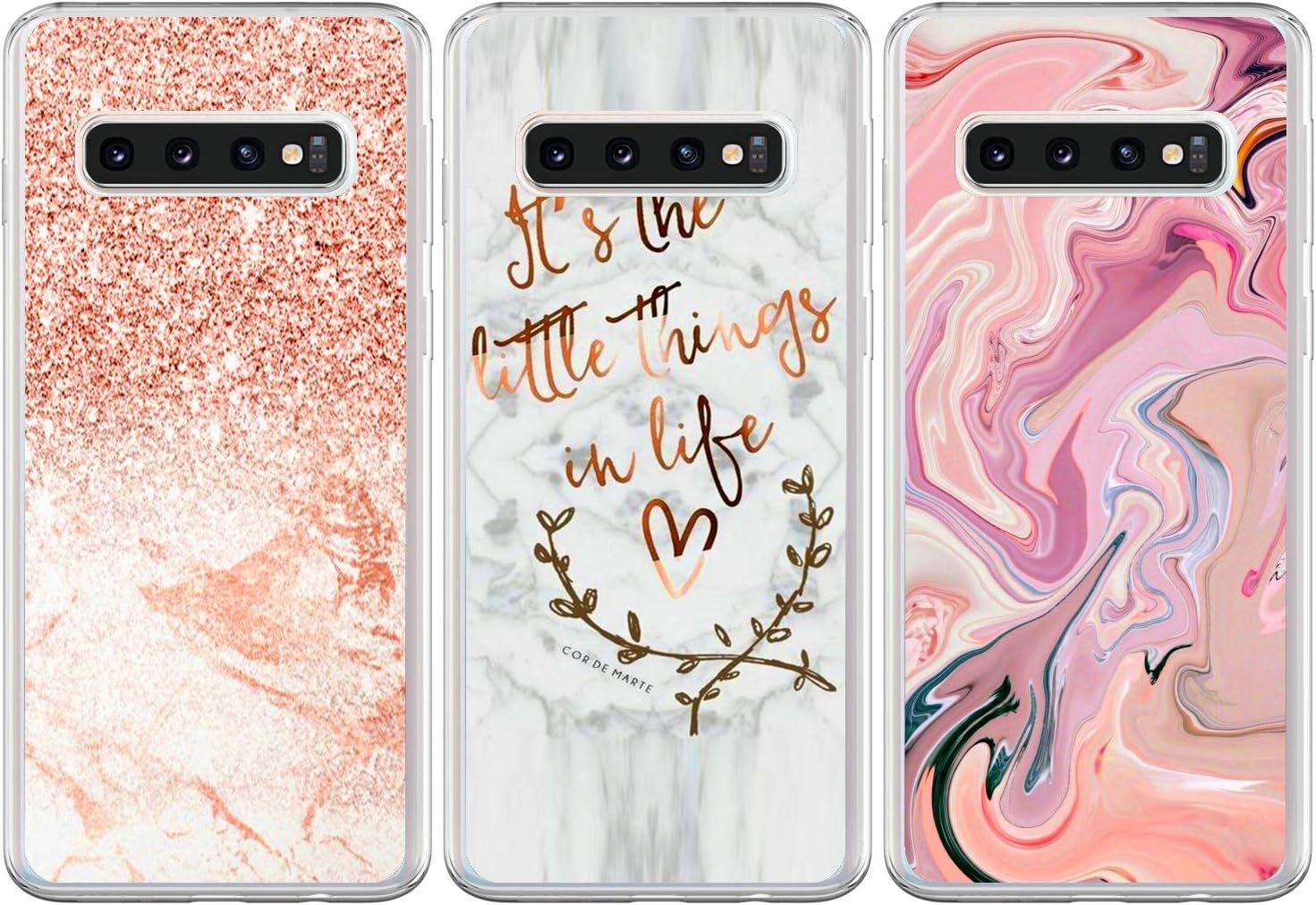[3 Pack] Samsung Galaxy S10 Case 3 Pcs Shockproof Ultra Thin Soft TPU Silicone Gel Phone Case Slim Fit Flexible Covers Pack of 3 for Samsung Galaxy S10 6.1" - Set-6