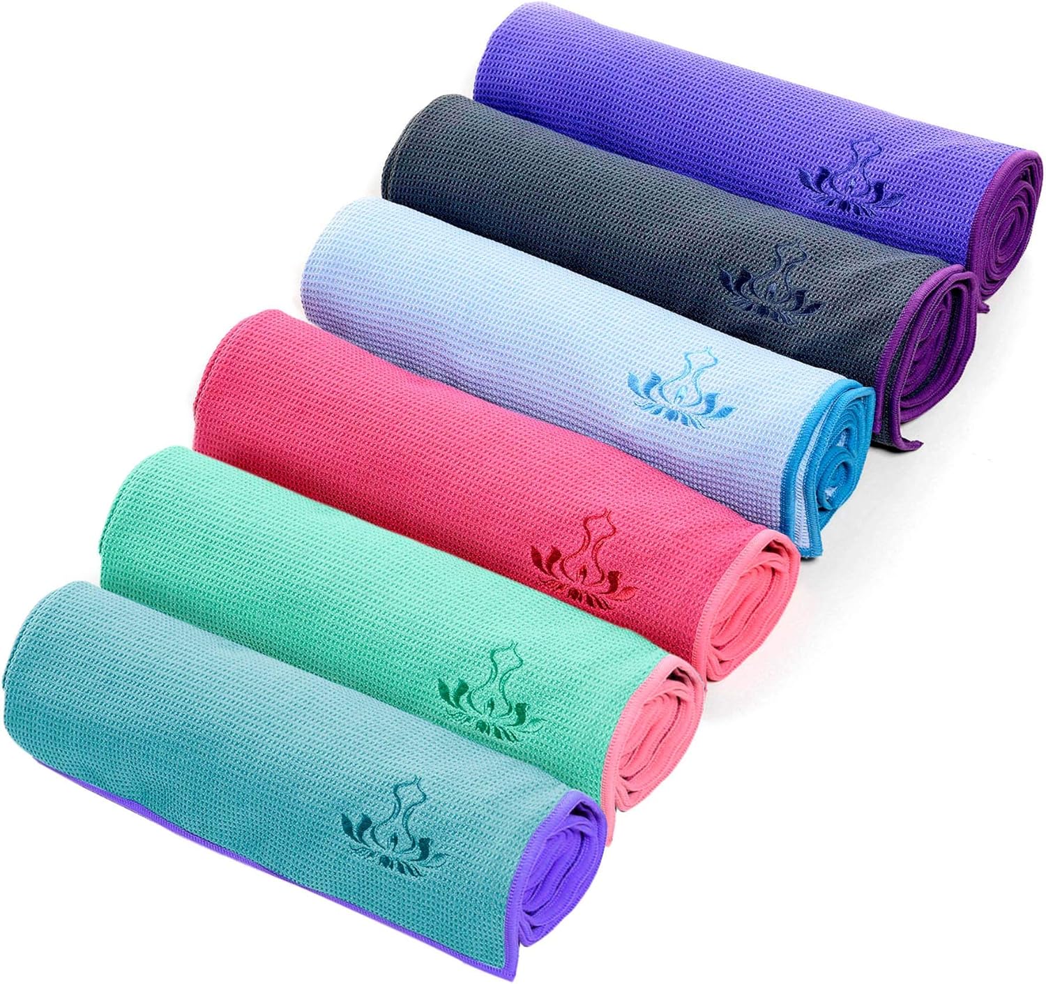 Heathyoga Non Slip Yoga Towel, Exclusive Corner Pockets Design, Microfiber and Silicone Coating Layer, Free Carry Bag and Spray Bottle, Perfect for Hot Yoga, Bikram and Pilates : Sports & Outdoors