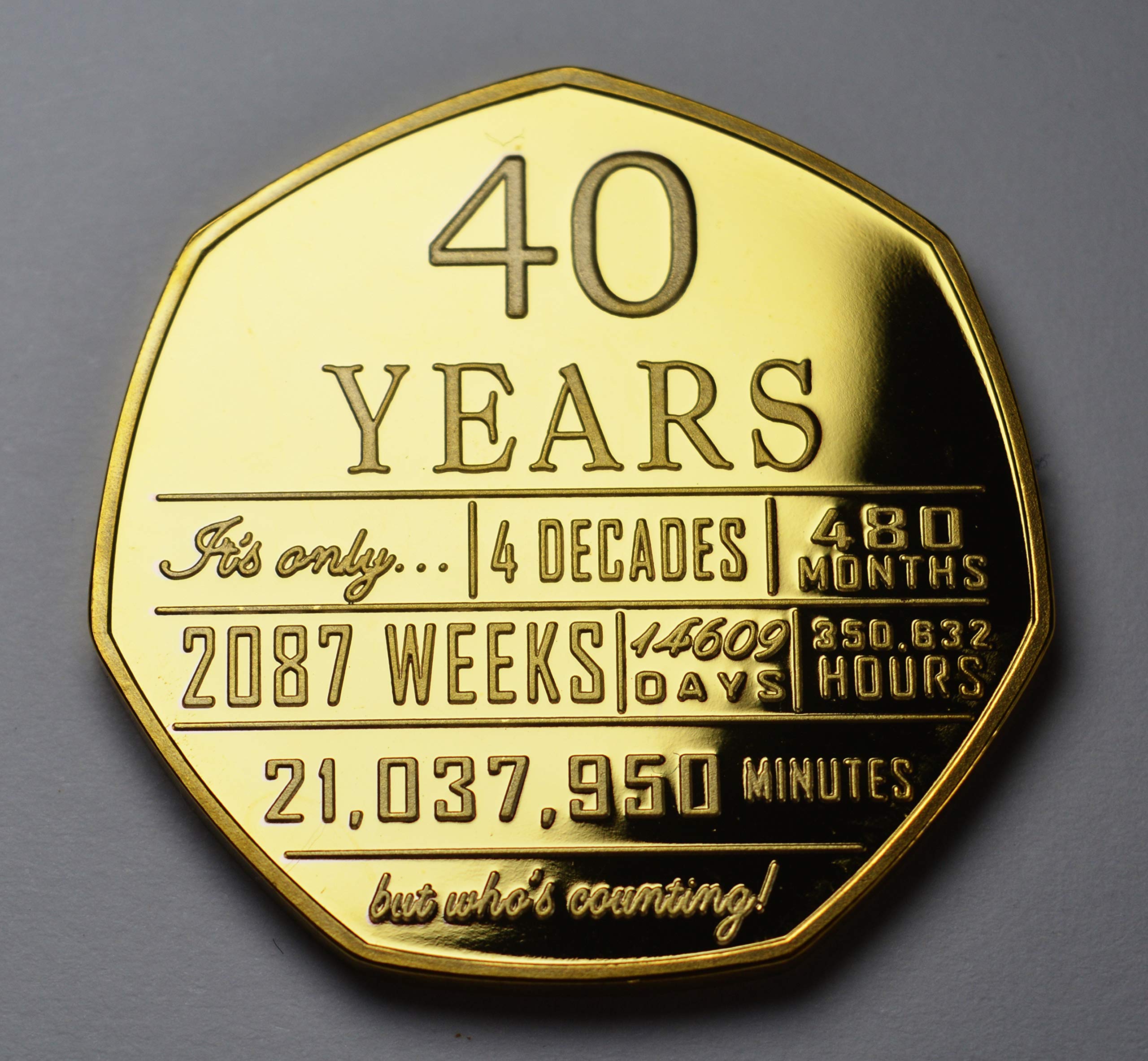 The Commemorative Coin Company 40th Birthday 24ct Gold Commemorative. Unique Gift/Present Party/Celebration Ideas 40 Forty Years