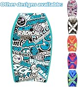 Nalu Bodyboard 33in Teal with Leash Crescent Tail XPE Core Beginner Board view 4