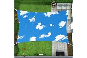 Coarbor 11'x13' Waterproof Sun Shade Sail Rectangle Canopy Shade Cover for Patio Outdoor Backyard Lawn Garden Pergola, Blue Sky