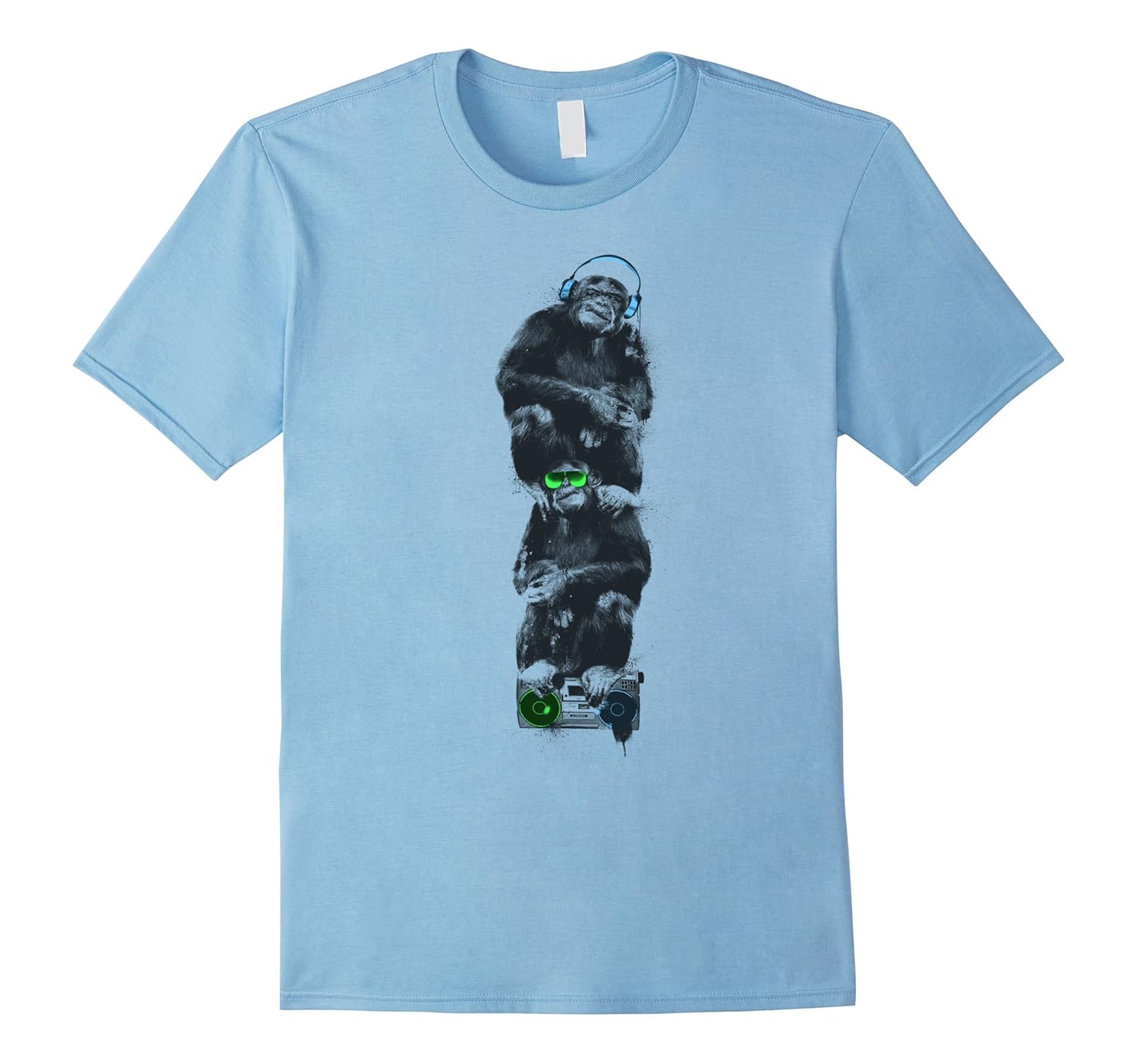 MONKEY MUSIC - chimpanzee - ape - headphones T-shirt-ANZ