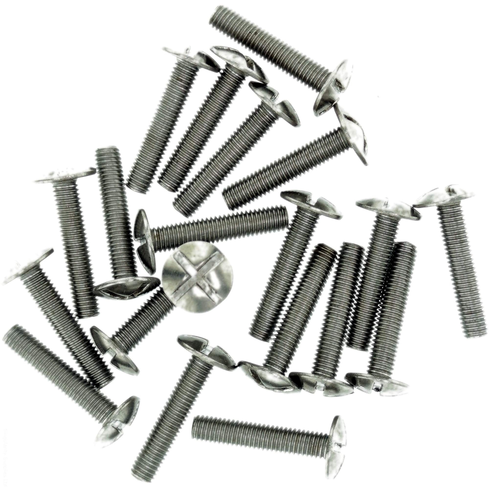 M5 (5mm x 10mm) Slot Mushroom Machine Screw (Bolt) (Crossed) - Stainless Steel (A2) (Pack of 20)