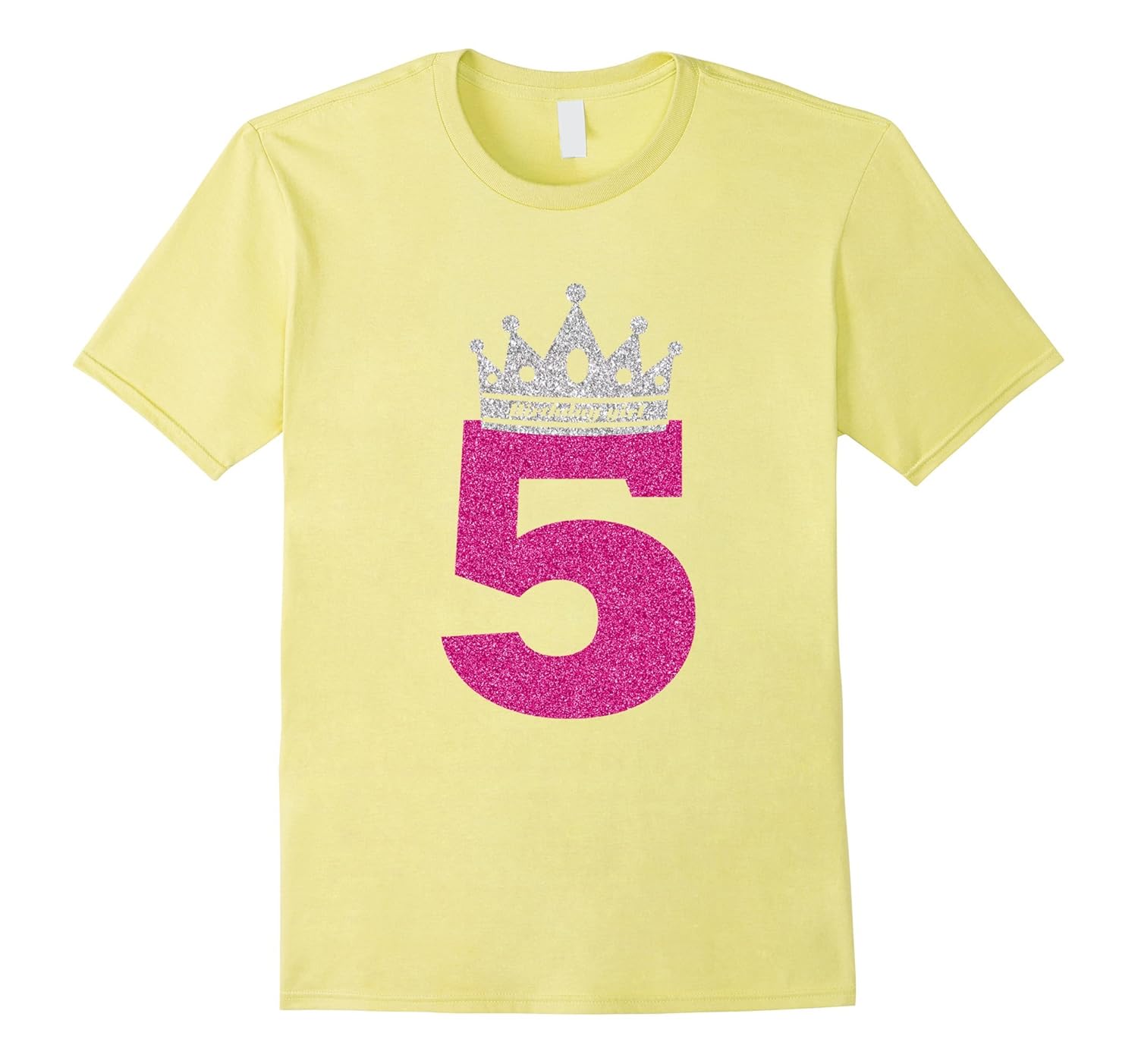 5 Years Old Birthday Girl Princess Crown Pink TshirtArt Artvinatee