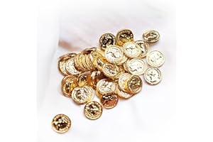 picocosmxiruo Gold Coins 10Pcs Miniature 1:6 Scale Metal Coin - St Patrick Leprechaun, Pirate Treasure, Dollhouse Coins(Gold)