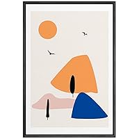 SIGNWIN Framed Canvas Wall Art Boho Decor Illustration Canvas Prints Home Artwork Decoration for Living Room,Bedroom - 16x24 inches