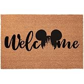 FUXKZJ Funny Coir Doormat 23.6 x 15.7 inch Personalized House Warming Gift Mat for Outside Entrance Front Porch Patio Door Non-Slip Decor (Mouse Head Welcome)