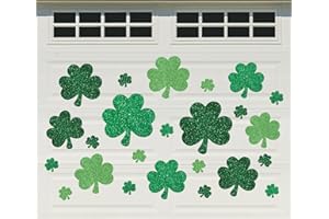 JarThenaAMCS 24Pcs St. Patrick's Day Garage Door Magnets Green Shamrock Clover Magnetic Refrigerator Stickers for Irish Holiday Home Party Decoration