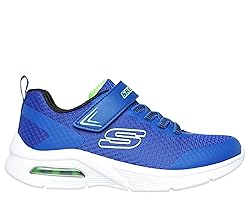 Skechers Boys' Microspec Max, Blue/Lime, 5 Big Kid
