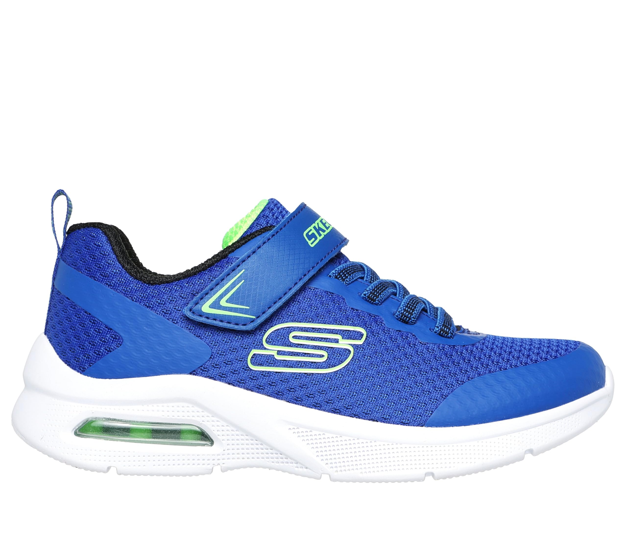 Skechers Boys' Microspec Max, Blue/Lime, 5 Big Kid