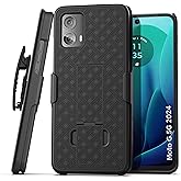 Encased DuraClip for Moto G 2024 Case with Belt Clip Holster and Kickstand (Black)