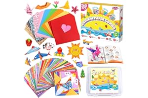 Origami Kit for Kids, 260 Sheets Origami Paper Kit with 99 Patterns and Guiding Book, Funtopia DIY Craft Art Projects Supplie