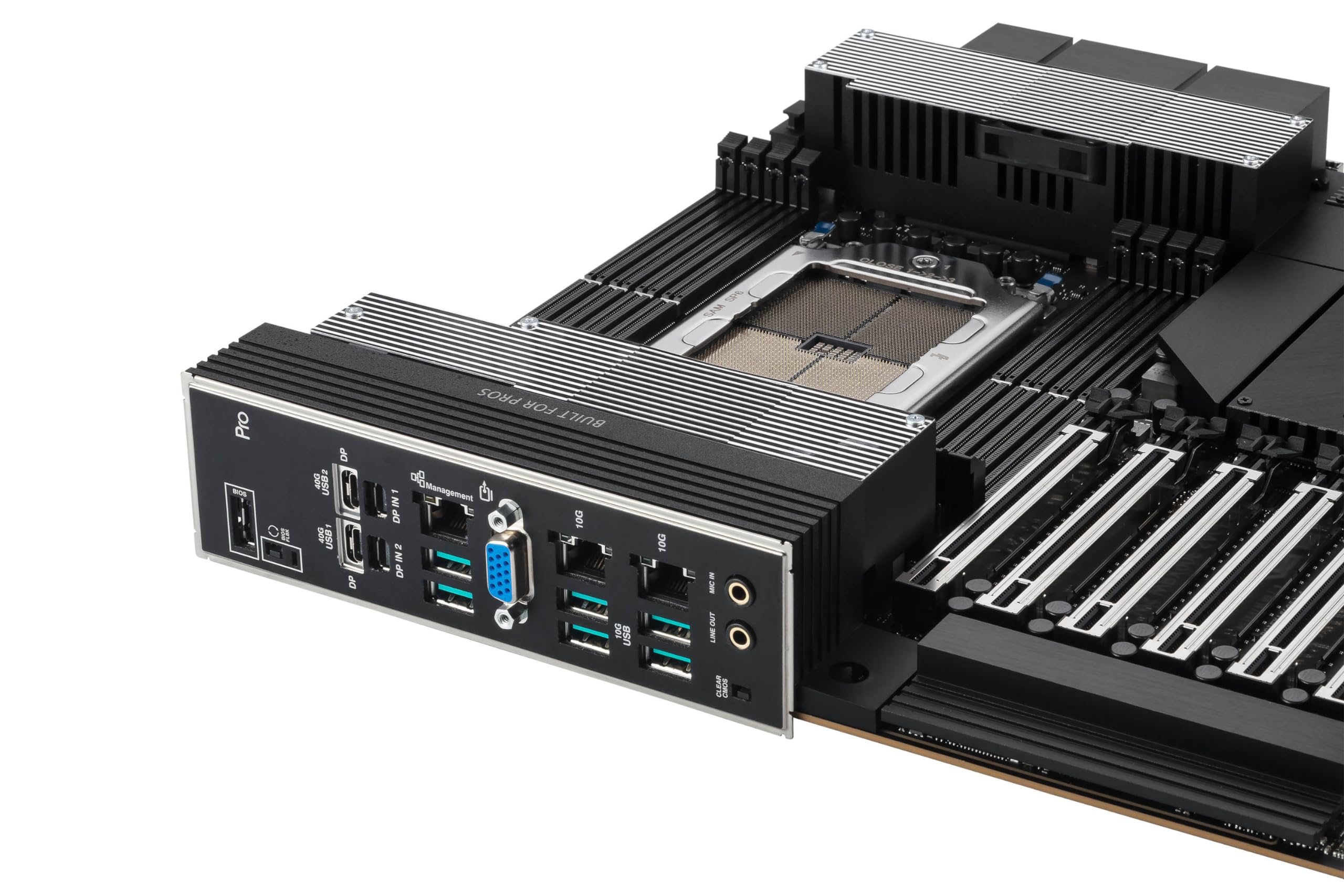 ASUS Pro WS WRX90E-SAGE SE EEB Workstation Motherboard, AMD Ryzen™ Threadripper™ PRO 7000 WX-Series, ECC R-DIMM DDR5, 32 Power-Stage,7xPCIe 5.0x16, PCIe 5.0 M.2, 10Gb & 2.5Gb LAN, Multi-GPU Support