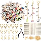 Sdfvsdg 315Pcs Charms Lip Gloss Keychain Making Kit DIY Craft Supplies Including 15 Keychain Clips 20 Extender Chain 118 Charm Jewelry Plier Bag Charm Tools Kit for Jewelry Making Christmas Gifts