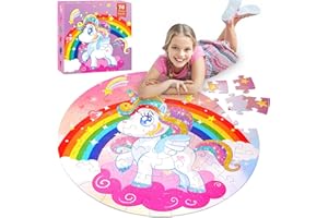 FIKAMD Jigsaw Puzzles for Kids Ages 4-6: Floor Puzzles for Kids Games 70 Pieces Large Toddler Educational Toys for Unicorn Activity Birthday Christmas Girls Boys Ages 3 4 5 6 7 8 9 10 Years Old