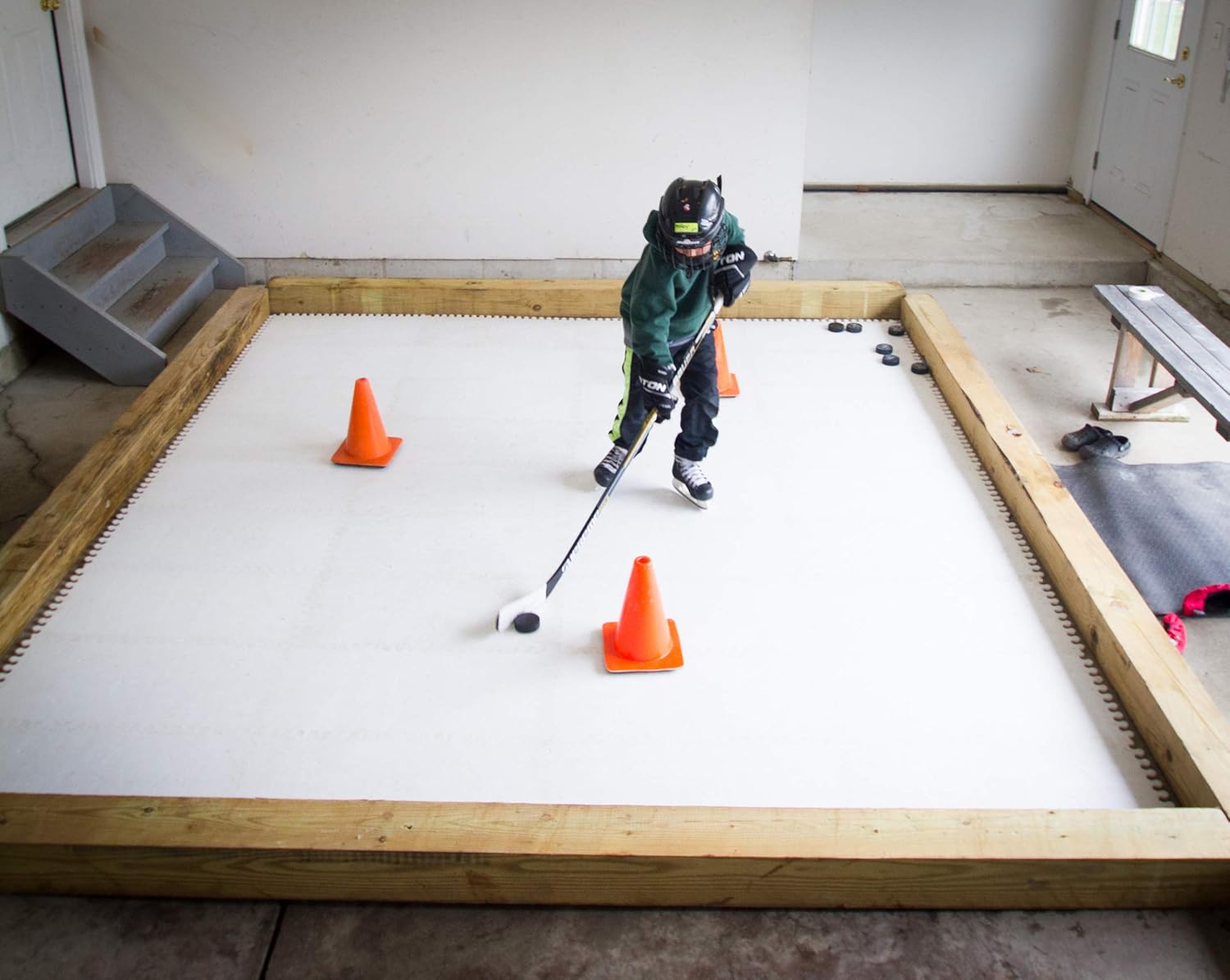 Skate Anytime - Synthetic Ice for Hockey - Skateable Artificial Ice Tiles - Backyard Ice Rink - Starter Kit : Sports & Outdoors