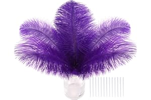 SOGUGOM Purple Craft Ostrich Feathers - 30PCS Total Length 9-11 inch Small Ostrich Feathers Kit for Dream Catchers, Hats and Mardi Gras(Purple)