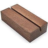 12 Pack Wood Place Card Holders - Table Number Holders - Brown Wooden Table Numbers Holder for Photo - Cards Display Stands for any Decor - Perfect for Cafe Wedding Shop Party Events Retail Shop Home