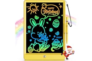 Bravokids LCD Writing Tablet for 3-8 Year Old Girls and Boys - 10 Inch Electronic Doodle Board Drawing Pad, Educational Birthday Gift for Kids and Toddlers (Yellow)