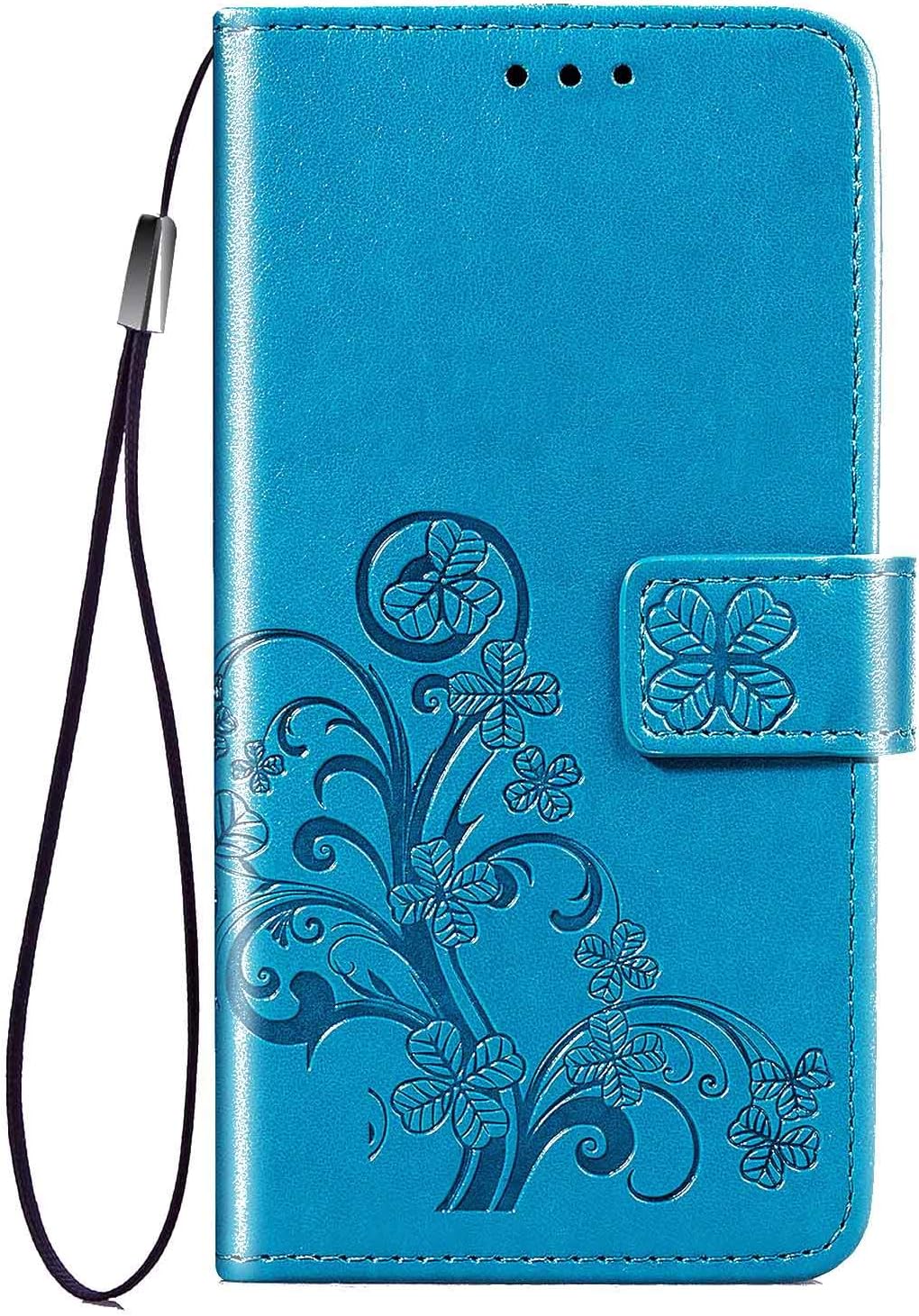 Case Compatible for iPhone 11 Pro 6.5inch,Luxury Wallet Case,[Hand Strap] Handmade Flip Folio Magnetic Closure Cover with [Kickstand Function] and[Card Slots] for iPhone 11 Pro 6.5inch -Blue