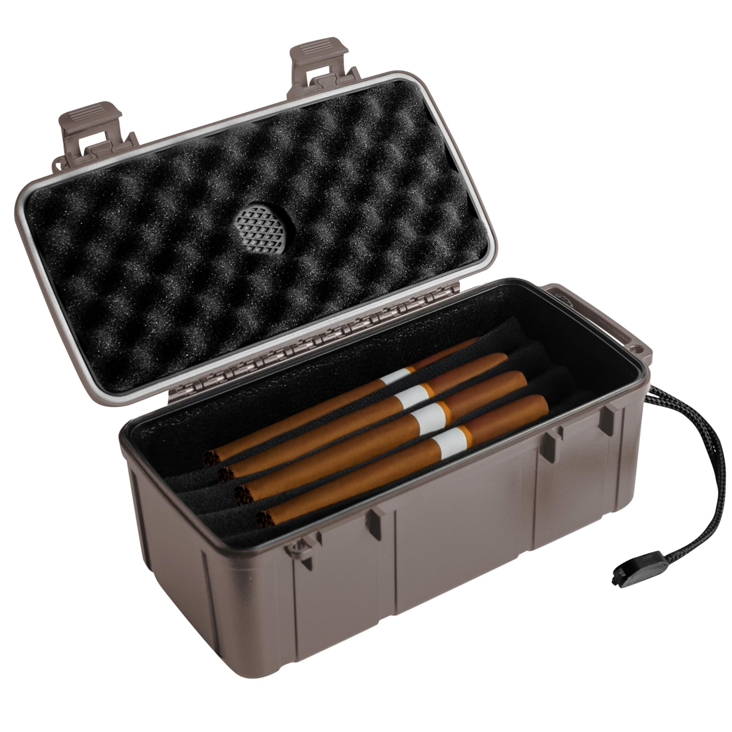 Photo 1 of Pardo Cigar Travel Humidor Cigar Box - Durable, Airtight, Waterproof and Portable Cigar Case with Built-in Humidifier Disc - Holds Up to 15 Cigars, Ideal for Men’s Cigar Accessories