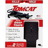 Tomcat Mouse Snap Traps, 2 Pack | Reusable Mouse Trap with No-Touch Disposal, Easy Set for Indoor and Outdoor Use