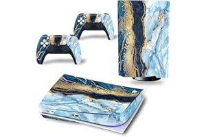 ROIPIN PS5 Disc Version Skin for Console and Controllers, Vinyl Sticker Play-Station 5 Skins, Wrap Decal Cover Protective Accessories for PS5 Disc Edition(Blue Marble)