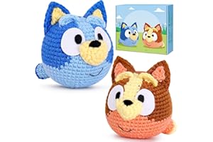 Acehochen Crochet Kit for Beginners, Beginner Crochet Kit for Adults with Step-by-Step Video Tutorials, Crochet Animal Kits Knitting Supplies (2 Pack)