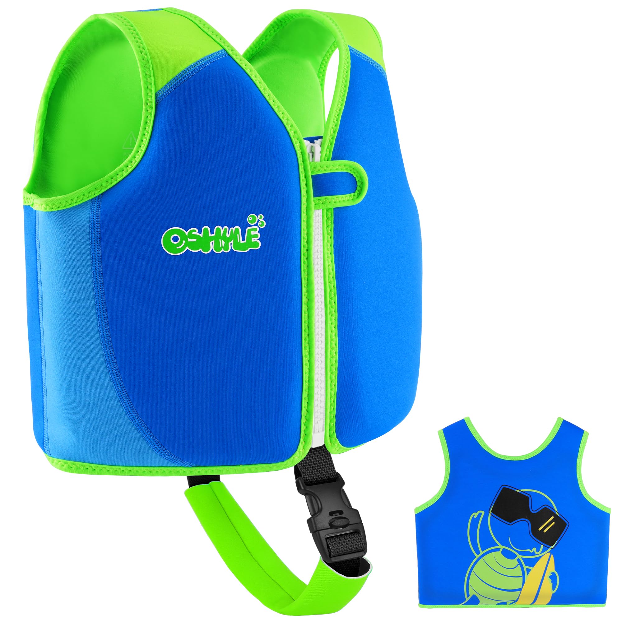 OSHYLE Children's Girls Boys Swimming Vest for Toddlers with Adjustable Safety Straps Age 6-9 (Blue, L)